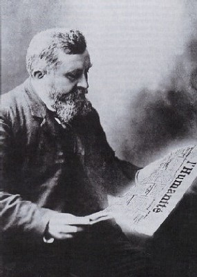 Jean JAURES lisant l'Huma le 18 avril 1904