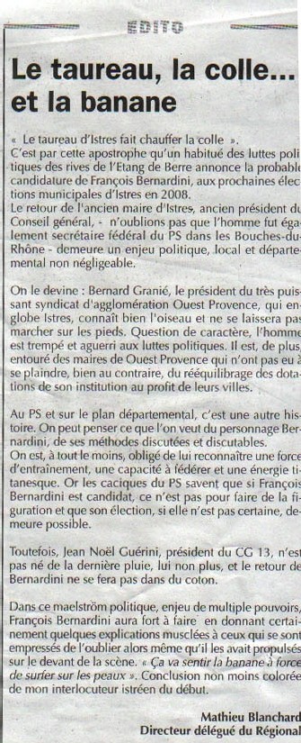 Le Taureau BERNARDINI  sur la ligne de départ !