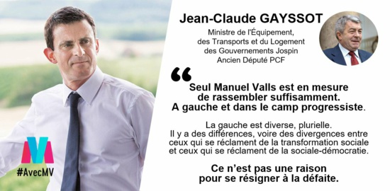 Et soudain, le traître Jean-Claude Gayssot refait surface et soutient Manuel Valls
