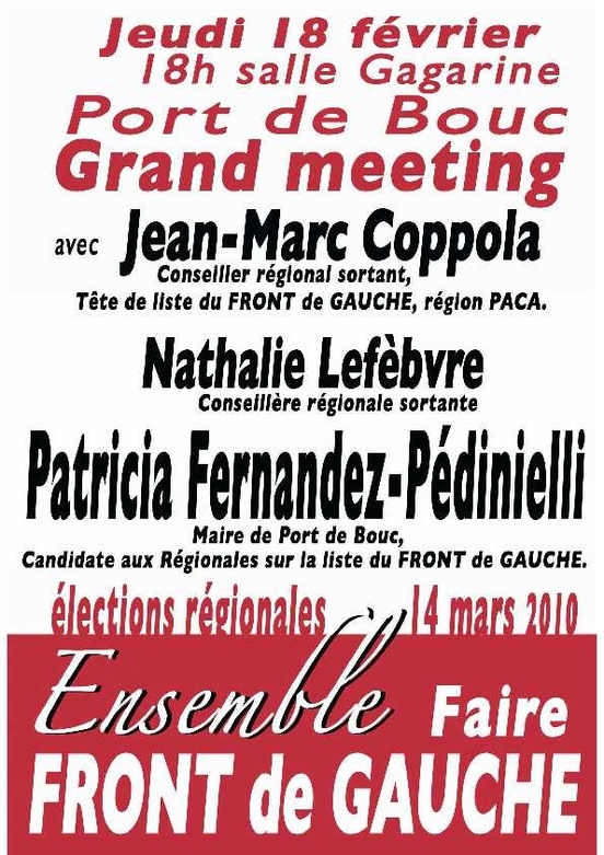 Le Front de Gauche en meeting dans la 13ème circonscription