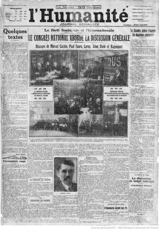 L'Humanité du 28 décembre 1920