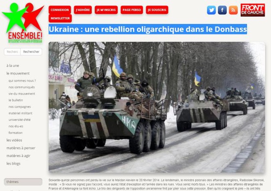 Ensemble, une organisation du Front de Gauche soutien de l'oligarchie ukrainienne ?