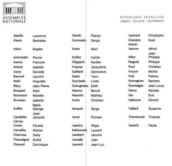 Liste des 56 parlementaires qui ont eu du courage de s'opposer au 49-3