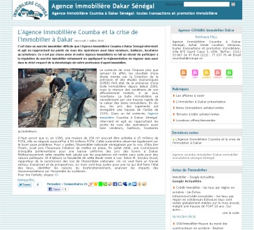 Agence Immobilière Coumba à Dakar Sénégal