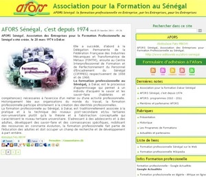 AFORS Association pour la Formation au Sénégal AFORS Association pour la Formation au Sénégal