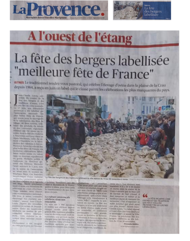 La Fête des Bergers d'Istres labellisée meilleure fête de France La Fête des Bergers d'Istres labellisée meilleure fête de France