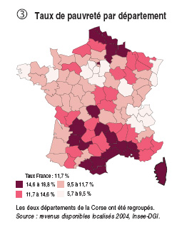 Carte de France de la pauvreté