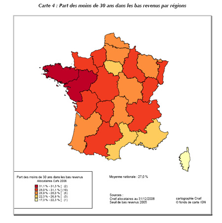 Carte de France de la pauvreté