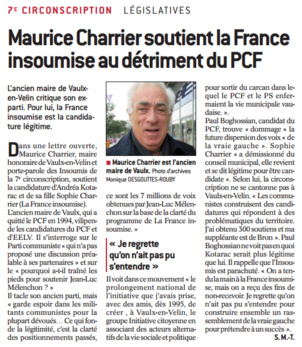 François Bailly-Maitre (PCF) réagit aux propos de l'ancien maire de Vaulx-en-Velin