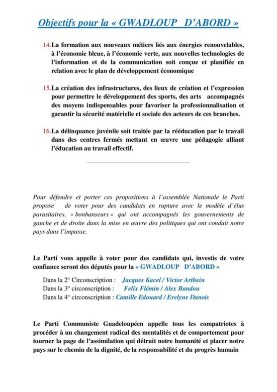 Le Parti Communiste Guadeloupéen (PCG) lance les législatives pour 