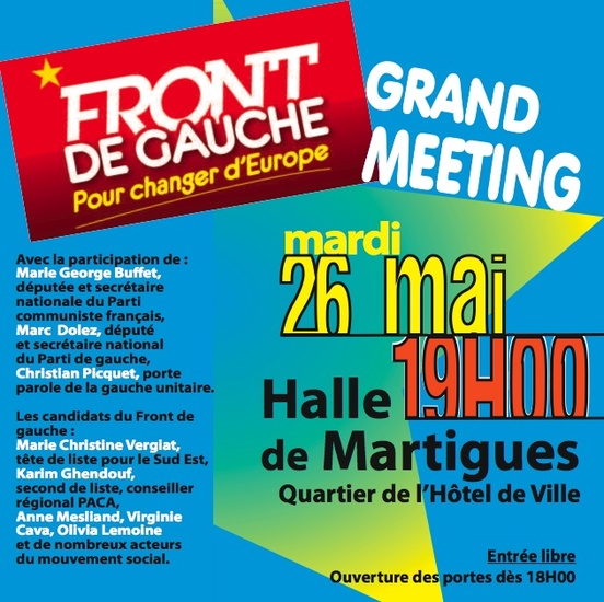 Front de gauche pour changer d’Europe : Grand meeting à Martigues