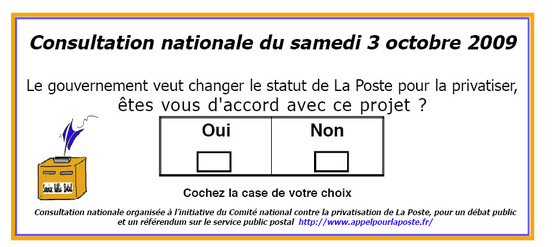 Contre le processus de privatisation de La Poste, pour un service public de qualité !