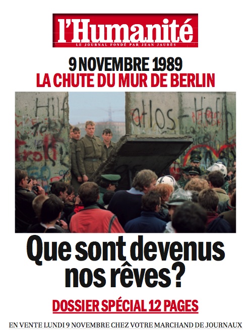 Demain numéro spécial de l'Humanité sur les 20 ans de la chute du mur de Berlin