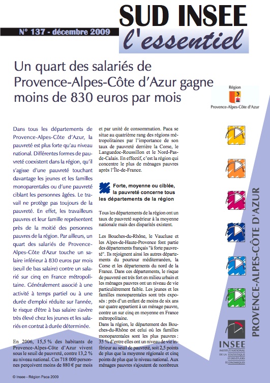 Un quart des salariés de PACA gagne moins de 830 euros par mois