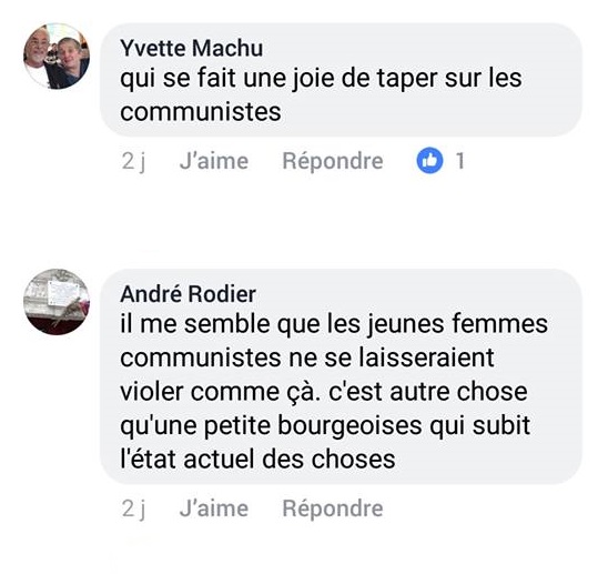Une minorité fanatisée s'oppose aux décisions du PCF dans la lutte contre le viol