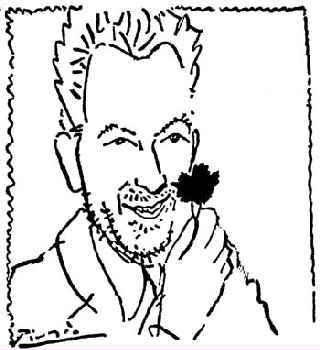 Nikos Belogiannis tel que croqué par Pablo Picasso