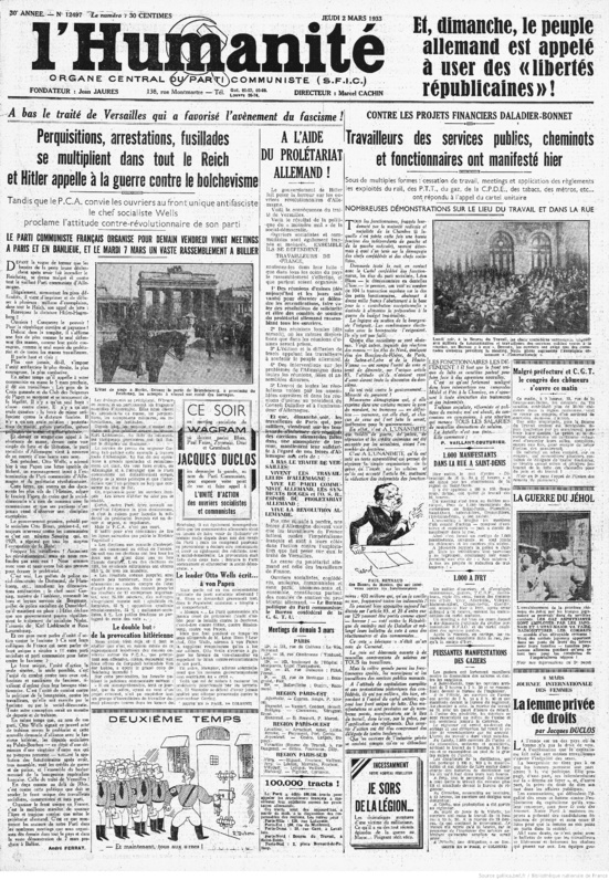 Il y a 85 ans, l'incendie du Reichtag, servait de prétexte pour donner les pleins pouvoirs à Hitler