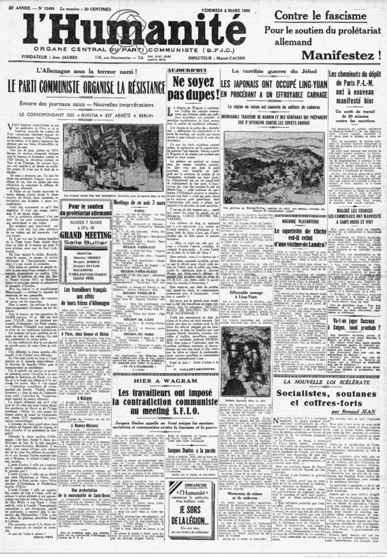 Il y a 85 ans, l'incendie du Reichtag, servait de prétexte pour donner les pleins pouvoirs à Hitler