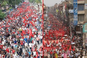 Nepal : Un premier mai gigantesque, la grève générale confirmée