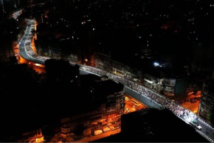 Arrivée de la longue marche vers 5 du matin à Mumbai