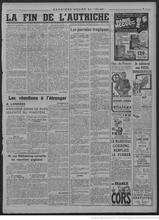 Anschluss : Quand le journal communiste 