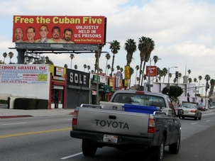 Un panneau géant en faveur des Cinq en plein cœur de Miami