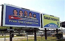 Un panneau géant en faveur des Cinq en plein cœur de Miami