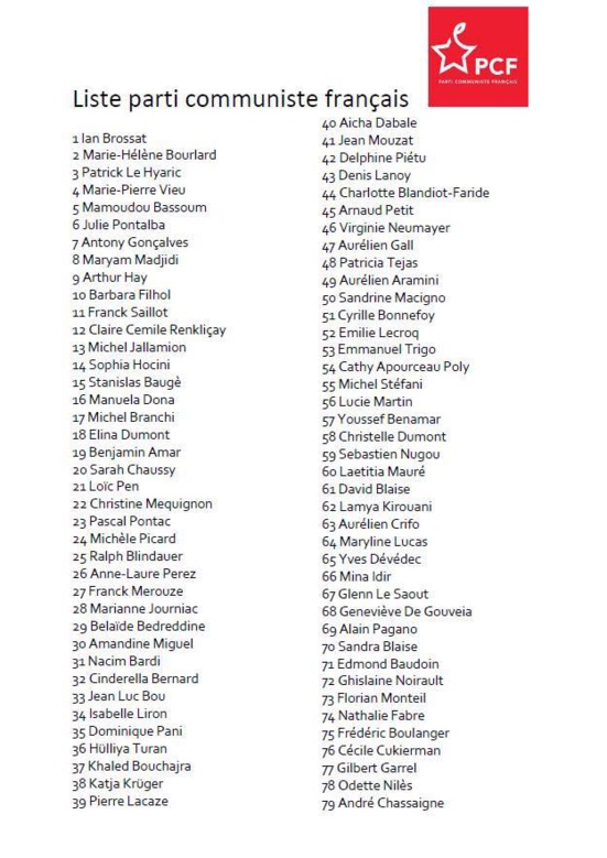 La liste conduite par Ian Brossat (PCF) pour les élections européennes