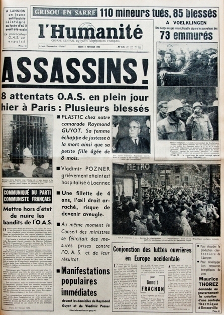 Ne jamais oublier le massacre du métro Charonne du 8 février 1962