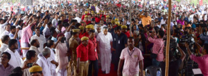 Marée rouge à Kozhikode (Kerala) pour soutenir les candidat.e.s du LDF