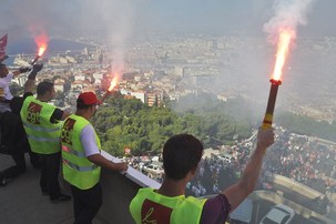 Manifestation des Fralib hier à Marseille Manifestation des Fralib hier à Marseille