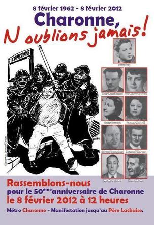 Le 8 février : 50ème anniversaire de Charonne Le 8 février : 50ème anniversaire de Charonne