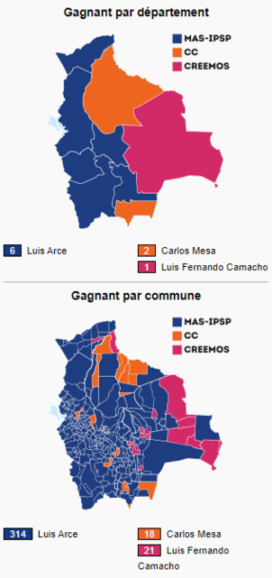 Le MAS IPSP a remporté les élections boliviennes avec 55,07% Le MAS IPSP a remporté les élections boliviennes avec 55,07%
