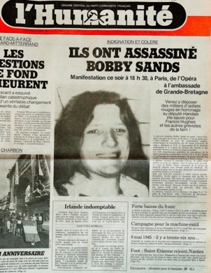 Mort de Margaret Thatcher: un œillet rouge pour Bobby Sands Mort de Margaret Thatcher: un œillet rouge pour Bobby Sands
