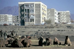 Immeubles d'habitation modernes construits à Kaboul dans les années 80 avec l'aide soviétique