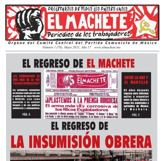 Le journal communiste mexicain, El Machete (La Machette), renaît