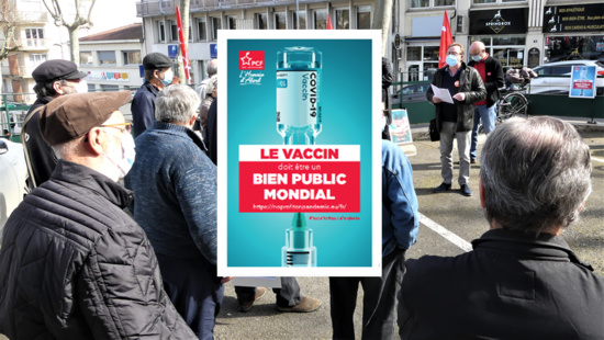Non aux brevets sur les vaccins ! Non aux brevets sur les vaccins !