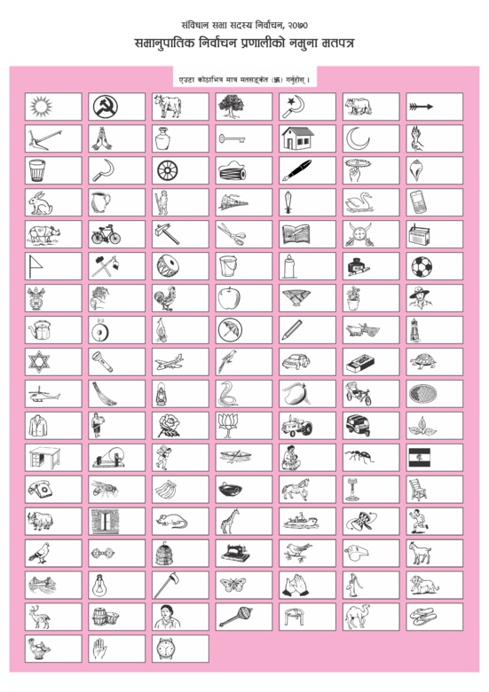 Le bulletin de vote pour ces élections