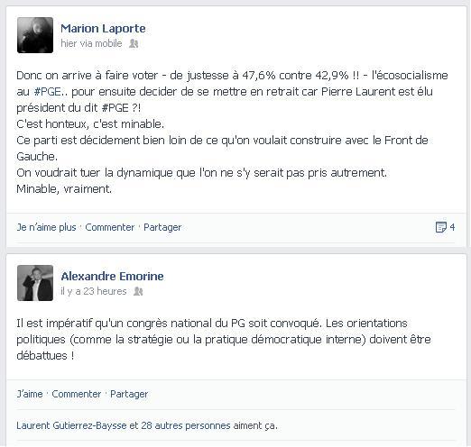 Colère dans les rangs du PG après l'annonce de la « suspension » de sa participation au PGE