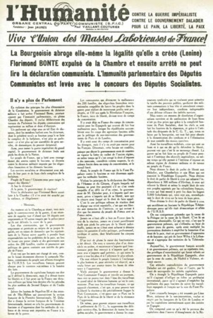 Il y a 74 ans, le 21 janvier 1940, les députés communistes étaient déchus de leurs mandats Il y a 74 ans, le 21 janvier 1940, les députés communistes étaient déchus de leurs mandats