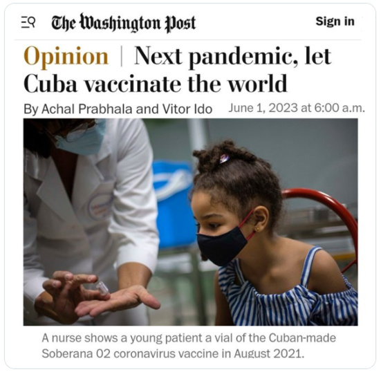 A la prochaine pandémie, laissez Cuba vacciner le monde A la prochaine pandémie, laissez Cuba vacciner le monde