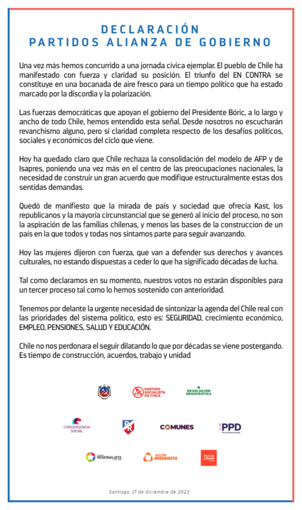 Le Chili dit NON à la Constitution de droite