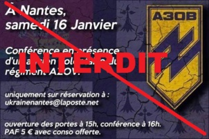 Les néonazis ukrainiens du bataillon AZOV interdit à Nantes Les néonazis ukrainiens du bataillon AZOV interdit à Nantes