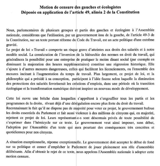 Liste des 56 parlementaires qui ont eu du courage de s'opposer au 49-3