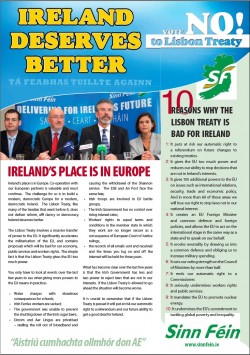 Le Sinn Fein en campagne pour le « non » au Mini-traité Européen