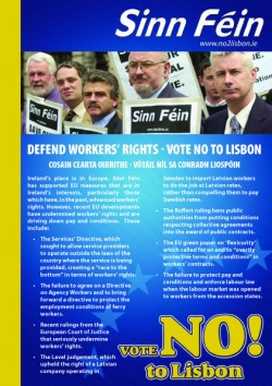 Le Sinn Fein en campagne pour le « non » au Mini-traité Européen