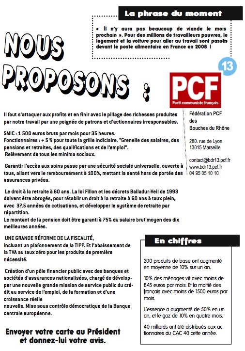 Les communistes sur les autoroutes pour le pouvoir d'achat