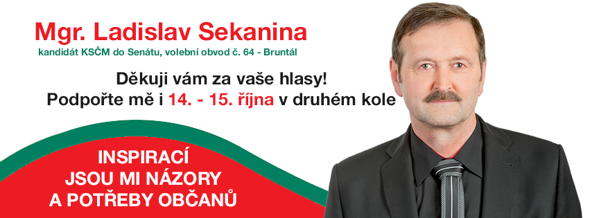 46,59% pour le communiste (KSCM) Ladislav Sekanina 46,59% pour le communiste (KSCM) Ladislav Sekanina
