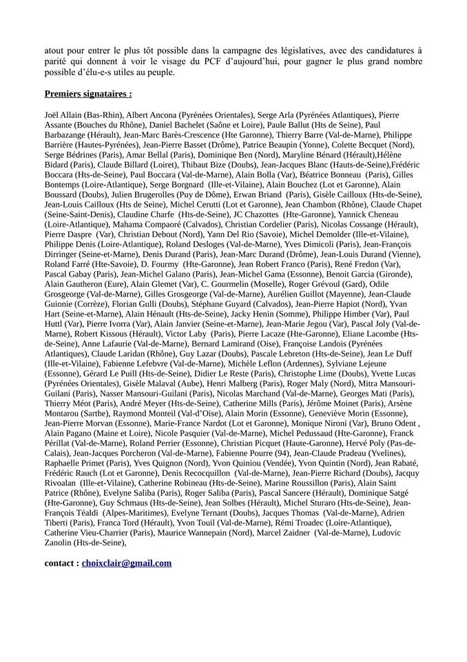 Présidentielles/Conférence nationale du PCF du 5 novembre : "Pour un choix clair"