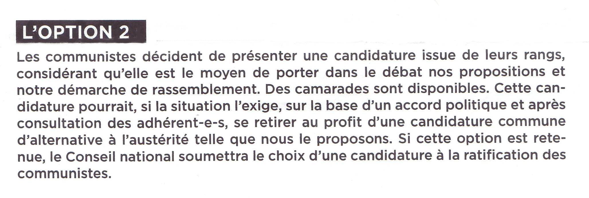 L'option 2 et le délire (complotiste) du ralliement à Montebourg